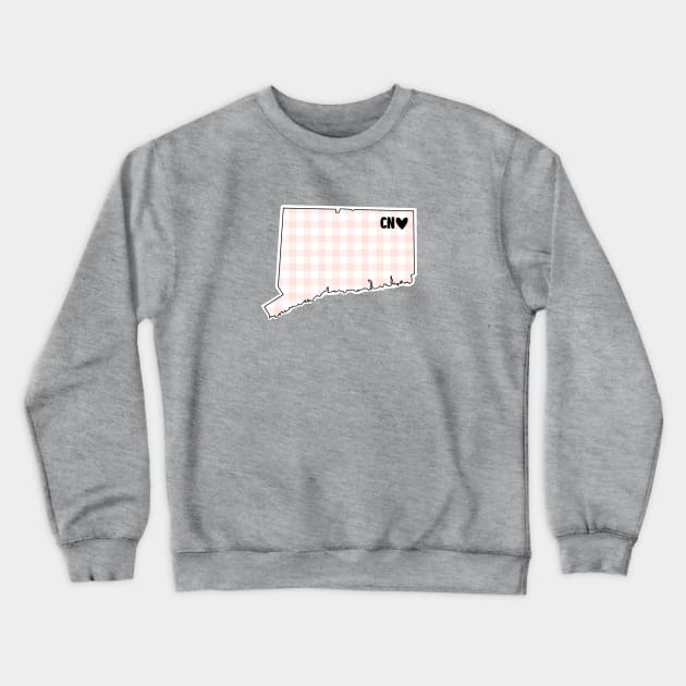 USA States: Connecticut (pink plaid) Crewneck Sweatshirt by LetsOverThinkIt